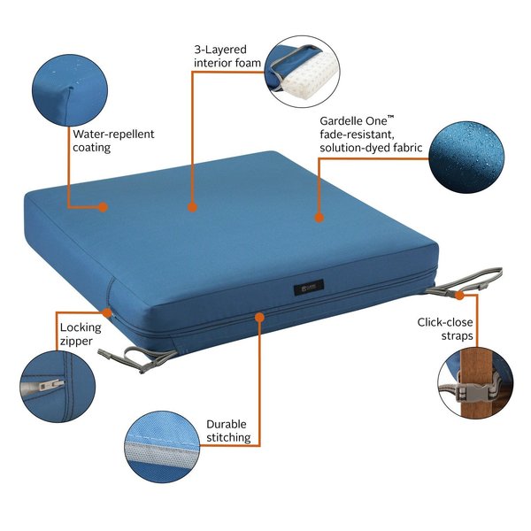 Ravenna Seat Cushion, Empire Blue, 25