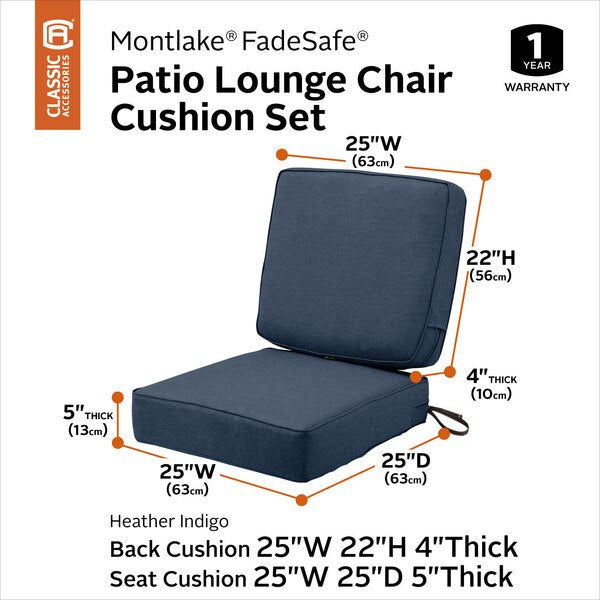 Montlake Heather Indigo Cushion Set, Heather Indigo, 25