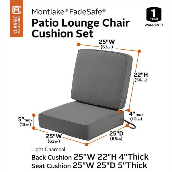 Montlake Light Charcoal Cushion Set, 25