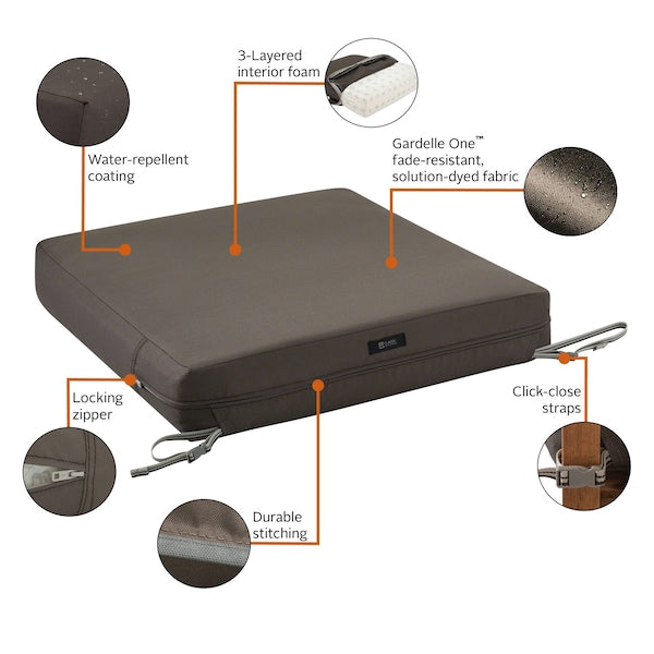 Ravenna Seat Cushion, Dark Taupe, 25