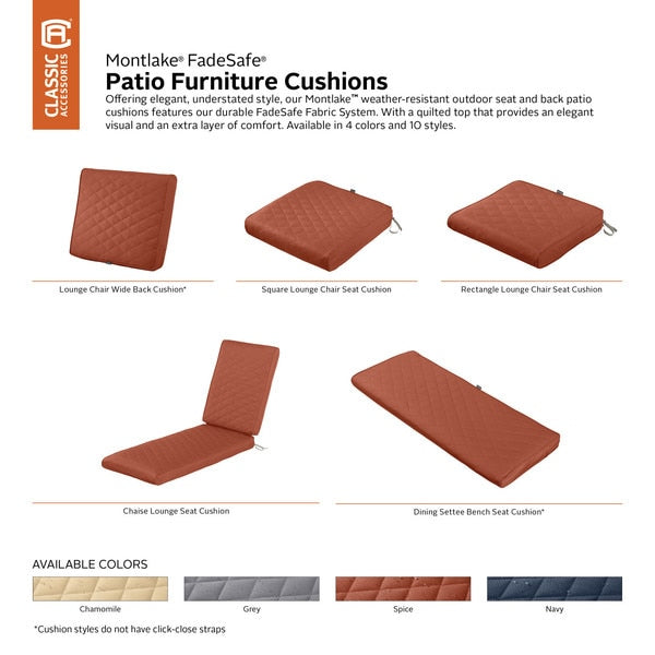 Montlake Quilted Patio Cushion, Spice, 25