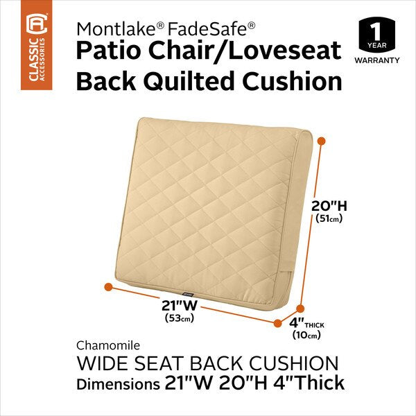 Montlake Quilted Patio Cushion, Chamomile, 21