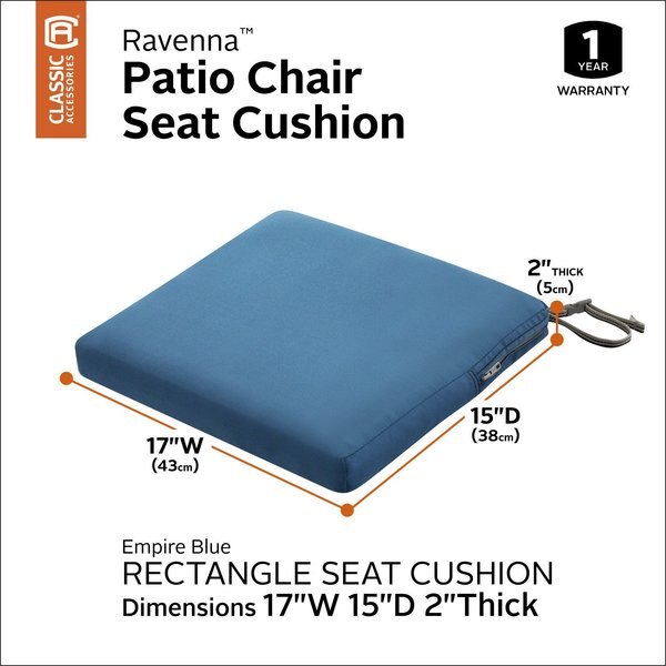 Ravenna Seat Cushion, Empire Blue, 17