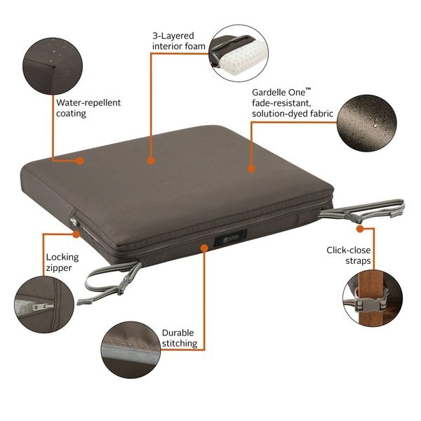 Ravenna Seat Cushion, Dark Taupe, 17