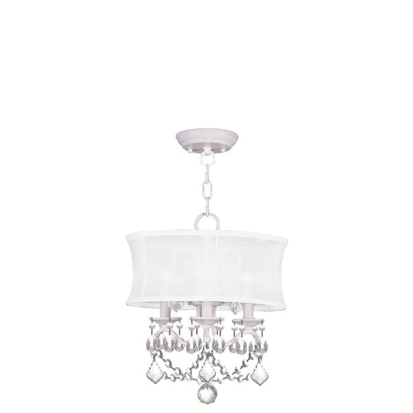 Newcastle 3 Light White Convertible Mini Chandelier/Ceiling Mount