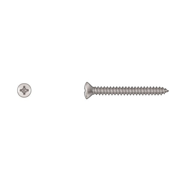 Sheet Metal Screw, #8 x 1-1/2 in, Chrome Plated Oval Head Phillips Drive