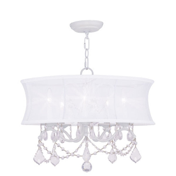 Newcastle 5 Light White Chandelier