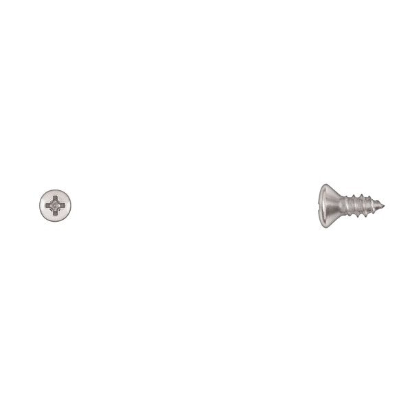 Sheet Metal Screw, #10 x 1/2 in, Chrome Plated Oval Head Phillips Drive