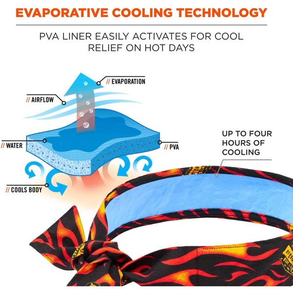 Cooling Tie Bandana, Universal, Flame