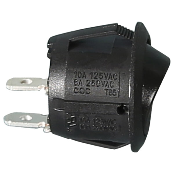 Rocker Switch, Momentary-On, Round, Black