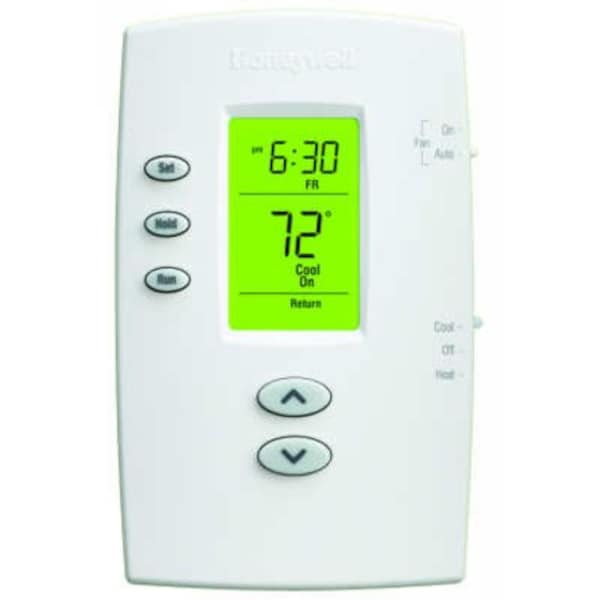 Vertical Programmable Thermostats, 5-2 Programs, 1 H 1 C, Hardwired/Battery, 20/30VAC