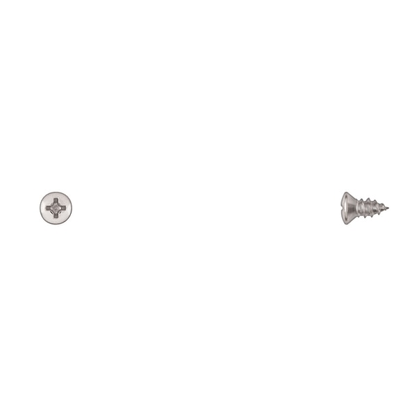 Sheet Metal Screw, #8 x 3/8 in, Chrome Plated Oval Head Phillips Drive