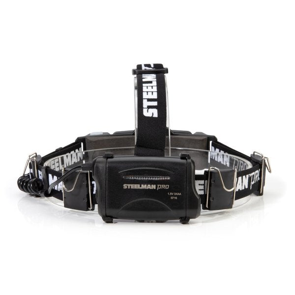 Slim Profile LED Headlamp with Rear Flasher and 3 AA Batteries