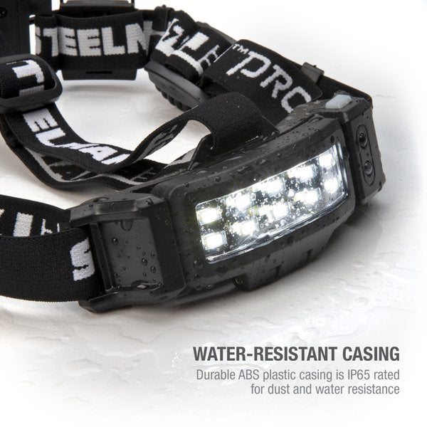 Slim Profile LED Headlamp with Rear Flasher and 3 AA Batteries