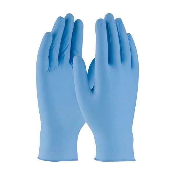 Disposable Gloves, Nitrile, Powdered, Blue, M, 100 PK