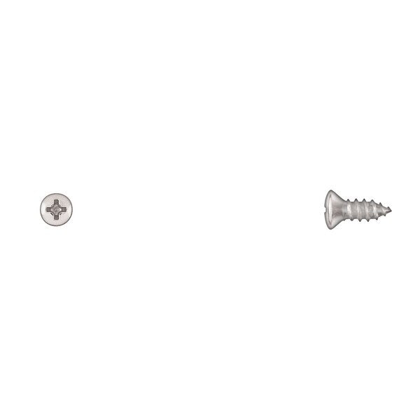 Sheet Metal Screw, #10 x 1/2 in, Chrome Plated Oval Head Phillips Drive
