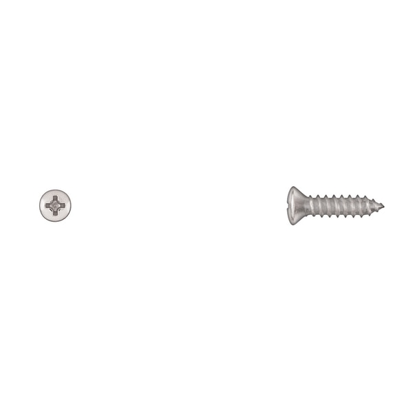 Sheet Metal Screw, #10 x 3/4 in, Chrome Plated Oval Head Phillips Drive