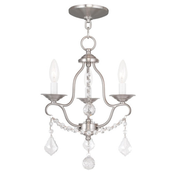Chesterfield 3 Light Brushed Nickel Mini Chandelier