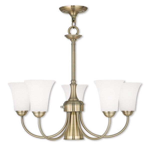 Ridgedale 6 Light Antique Brass Dinette Chandelier