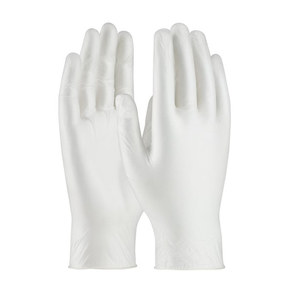 Disposable Gloves, Vinyl, Powder Free, White, L, 100 PK