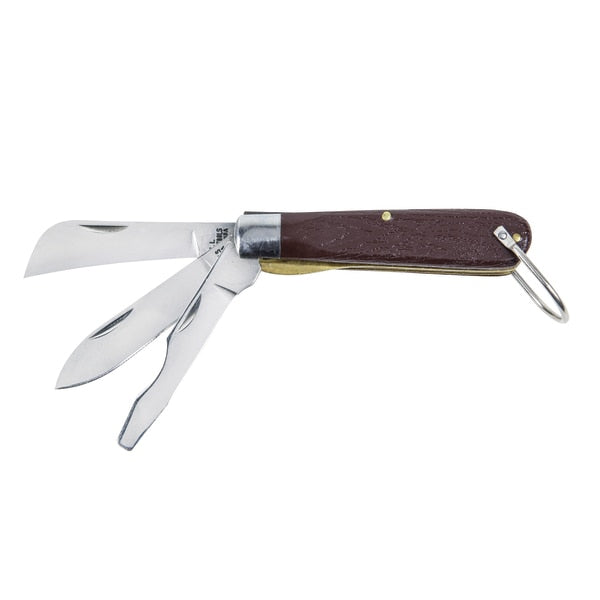 Pocket Knife, Utility, Plastic with Faux Wood Grain, 6-1/2