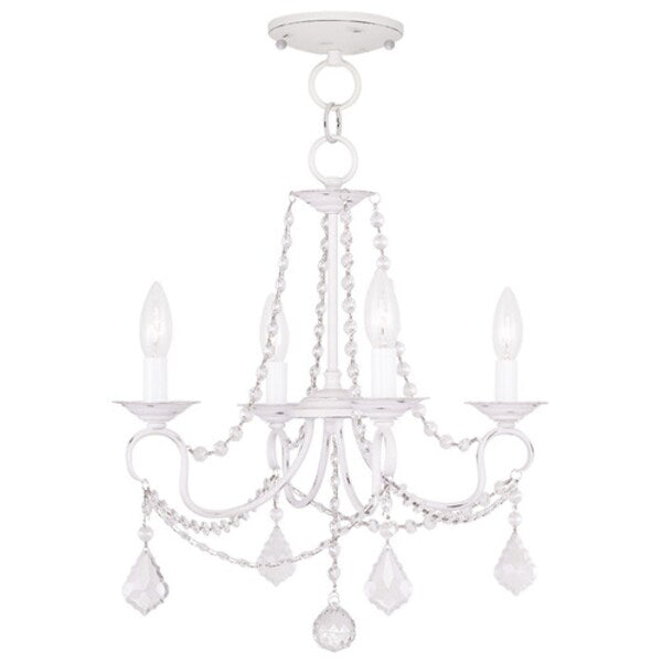 Pennington 4 Light Antique White Convertible Chandelier/Ceiling Mount