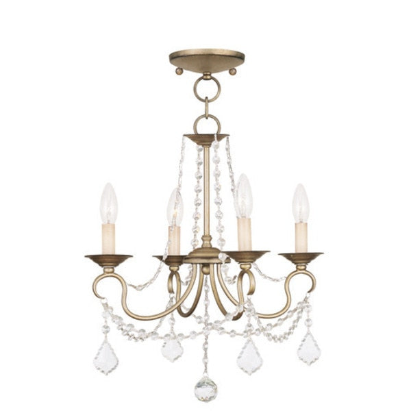 Pennington 4 Light Antique Silver Leaf Convertible
