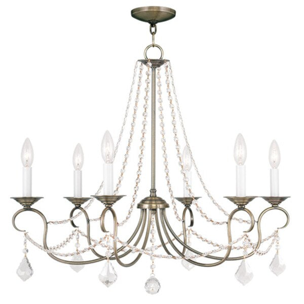 Pennington 6 Light Antique Brass Chandelier