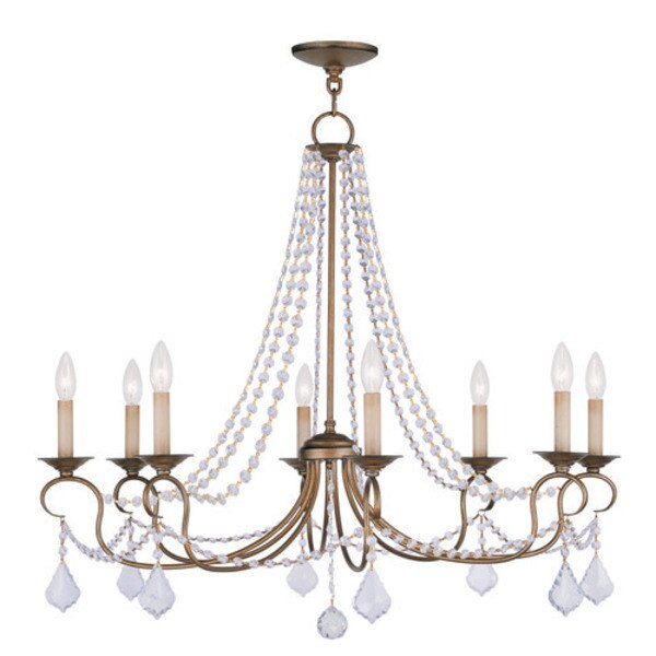 Pennington 8 Light Antique Gold Leaf Chandelier