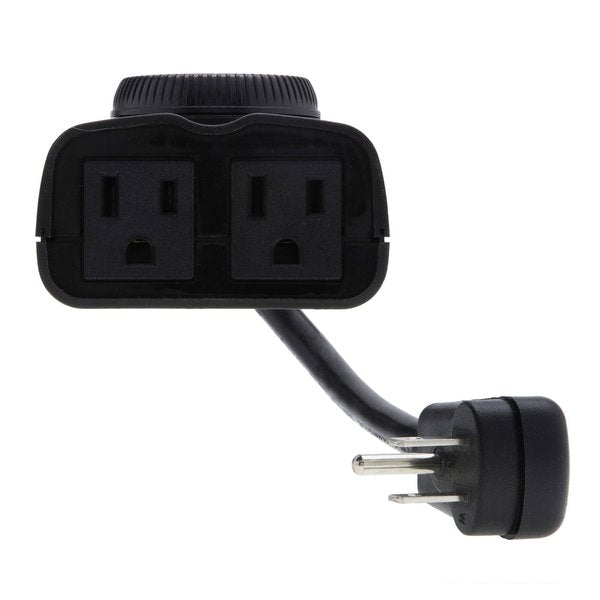 Plug-In Timer, Outdoor, LED/CFL, 2 Outlets
