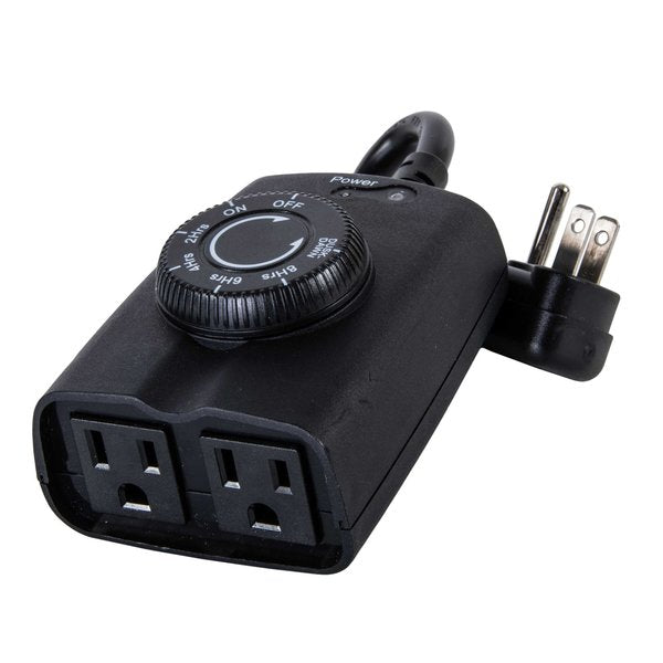 Plug-In Timer, Outdoor, LED/CFL, 2 Outlets