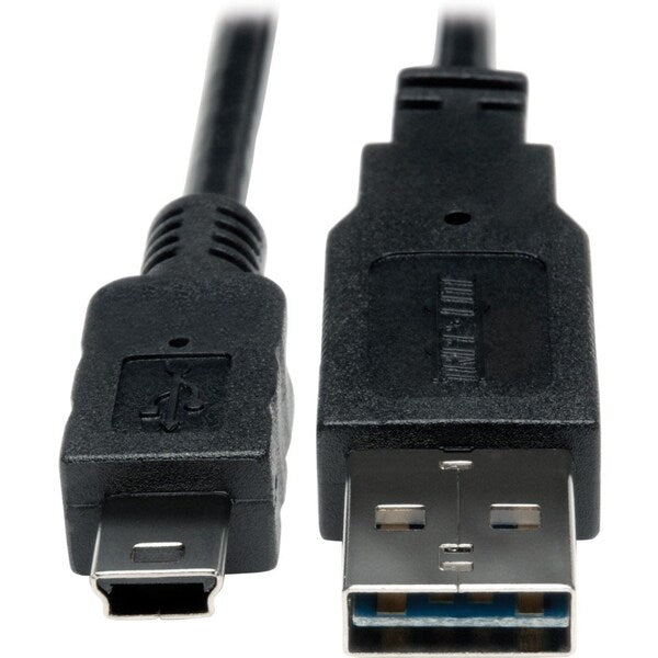 USB Reversible 2.0 Cable, A-5Pin, M/M, 1ft