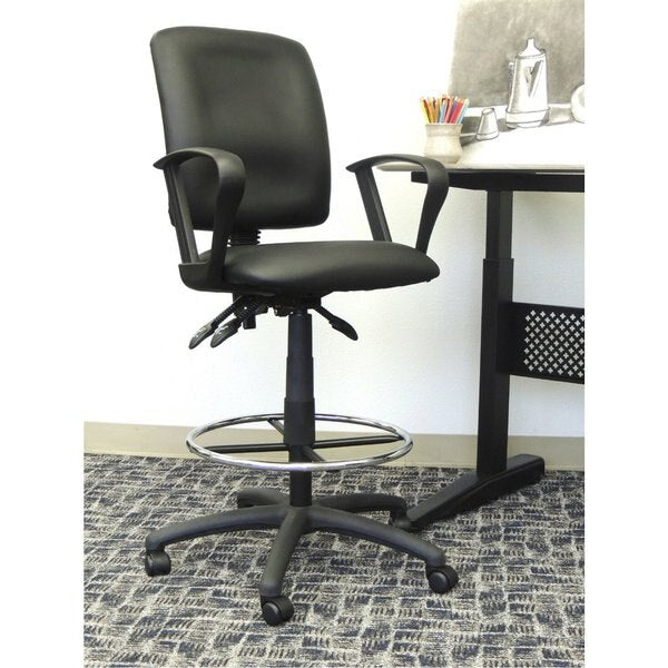 Multi-Function LeatherPlus Drafting Stool W/ Loop Arms