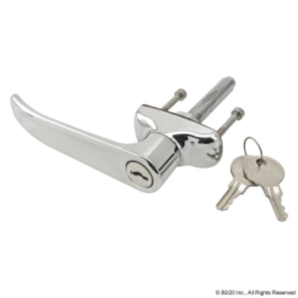 Chrome Furniture L-Handle - Locking