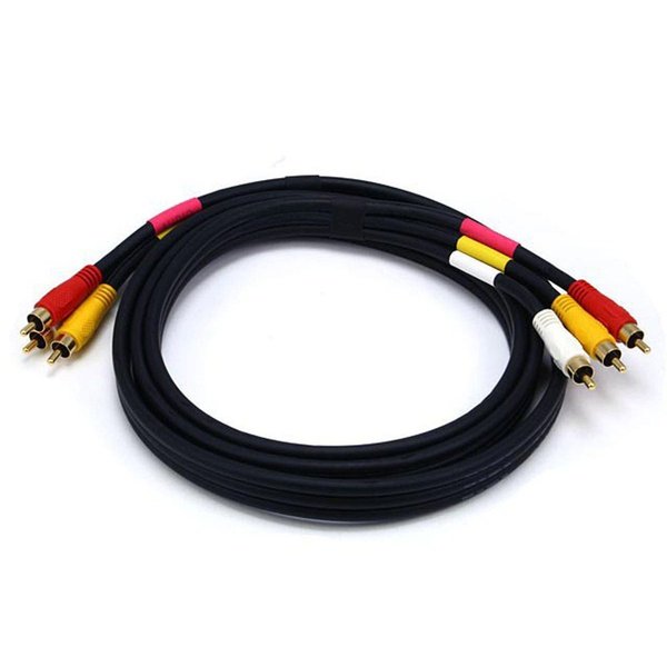 Triple RCA Dubbing Cable, RG59U, 6 ft.