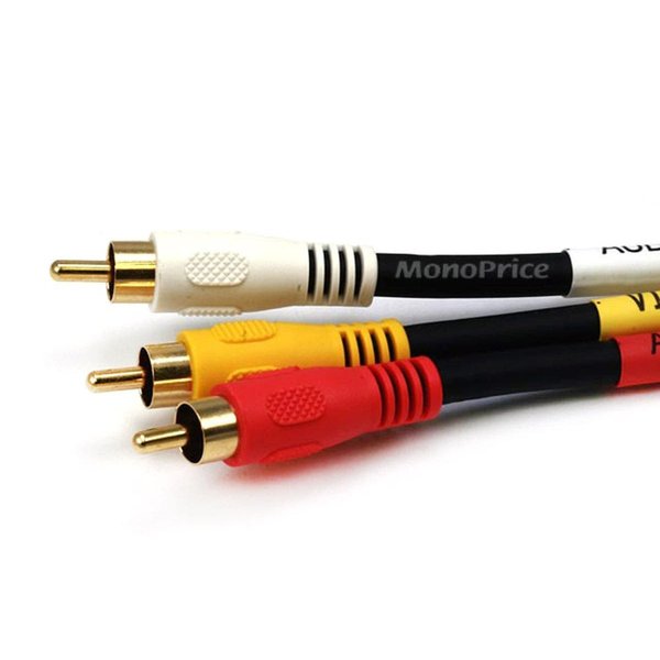 Triple RCA Dubbing Cable, RG59U, 6 ft.