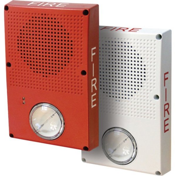 Outdoor Speaker Strobe, Marked Fire, White
