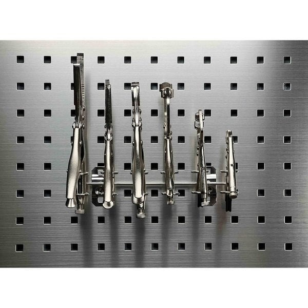 9 In. W Stainless Steel Multi-Ring Tool Holder for Stainless Steel LocBoard