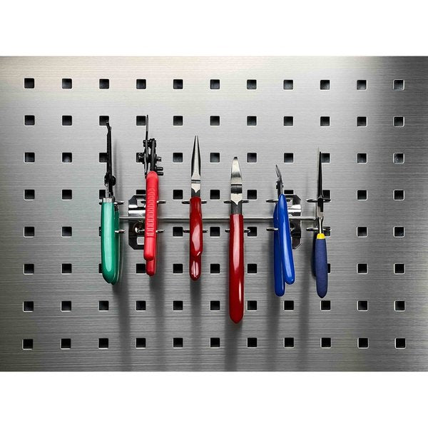 9 In. W Stainless Steel Multi-Ring Tool Holder for Stainless Steel LocBoard