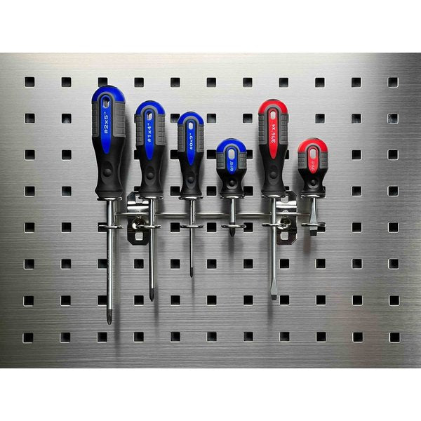 9 In. W Stainless Steel Multi-Ring Tool Holder for Stainless Steel LocBoard