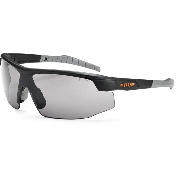 Safety Glasses, Traditional Smoke PC Decenter Lens, Scratch-Resistant