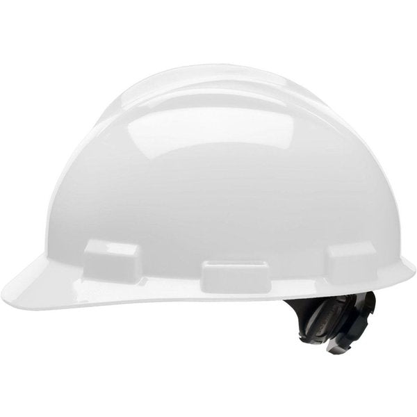 Front Brim Hard Hat, Type 1, Class E, Ratchet (4-Point), White