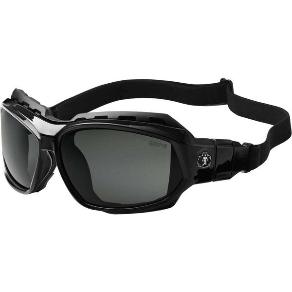 Safety Glasses, Traditional Smoke PC Decenter Lens, Scratch-Resistant