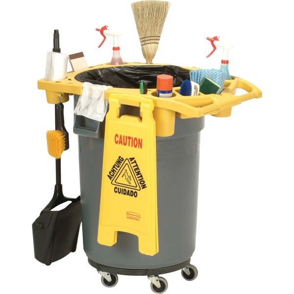 44 gal Rim Caddy, 26 1/2 in W/Dia, Yellow, Resin