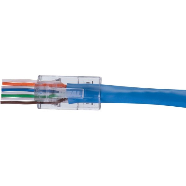 Modular Plug, Unshielded, CAT6, Clear, Pass-Through End Termination, 50 PK