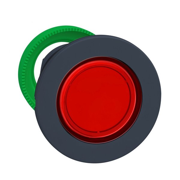 Push Button Red Flush Clear Ring