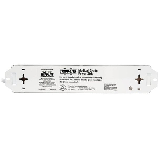 Outlet Strip, 15A, 4 Outlet, 15 ft, White