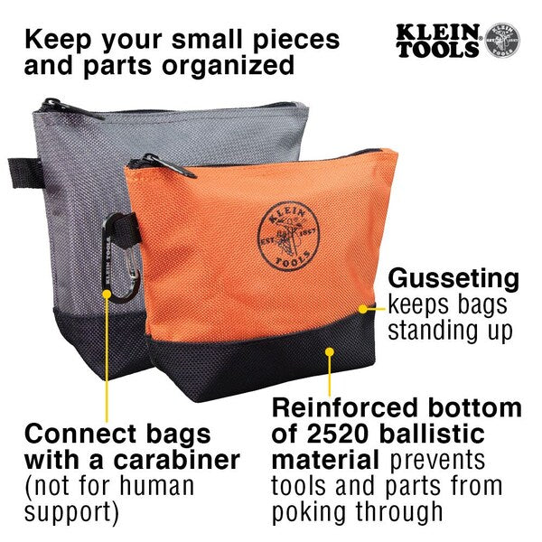Zipper Bag, Stand-Up Tool Pouch, 2-Pack