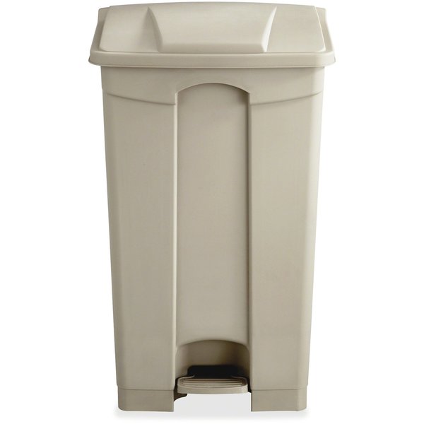 23 gal Rectangular Trash Can, Tan, 19-1/2