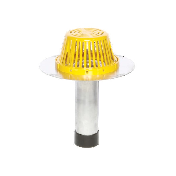 Aluminum Reroof Drain, Aluminum Dome, Mechanical Seal, Fits 6